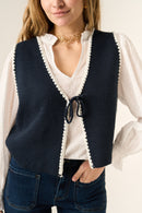 Gilet En Tricot Bleu Marine