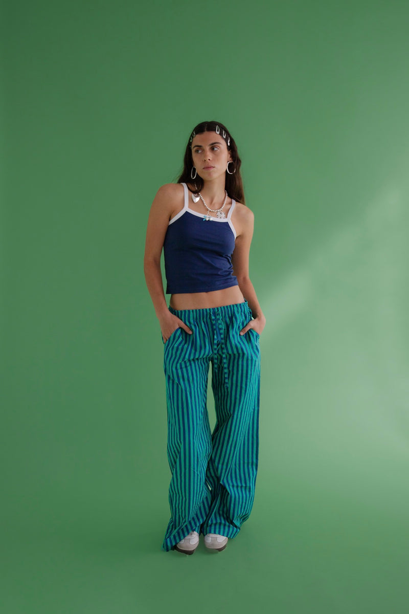 Pantalon Gabrielle - Bleu & Vert