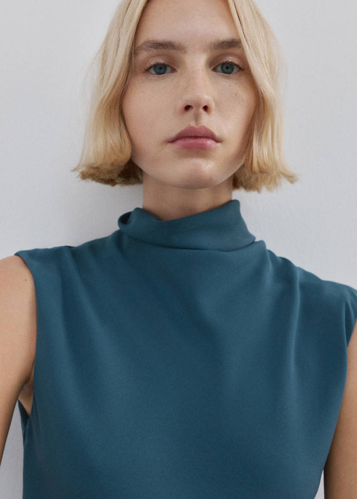 Robe Longue À Col Drapé