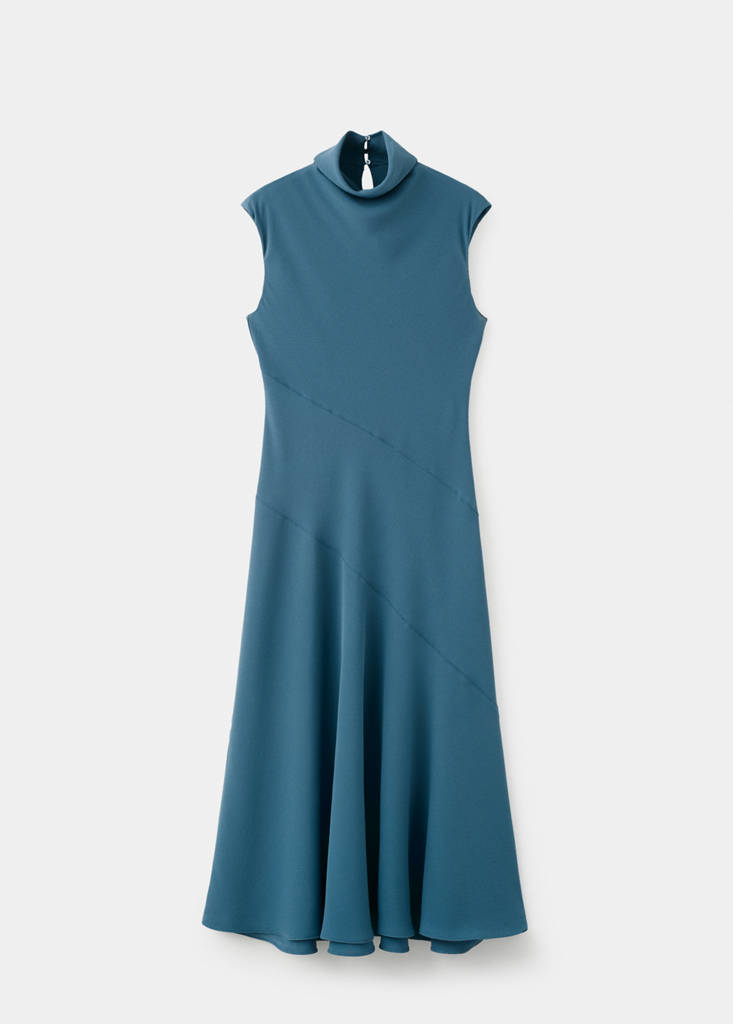 Robe Longue À Col Drapé