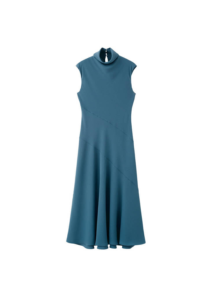 Robe Longue À Col Drapé