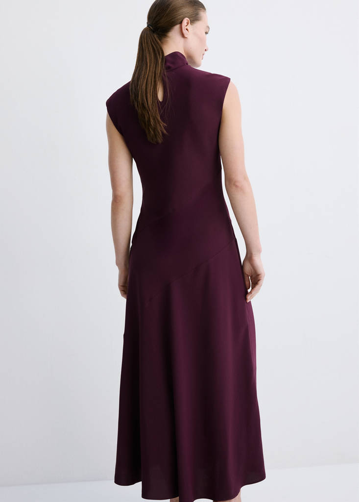 Robe Longue À Col Drapé