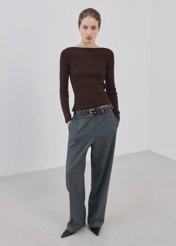 Strickpullover mit U-Boot-Ausschnitt