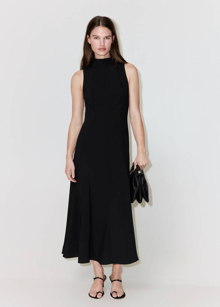 Robe Col Montant Godets