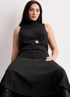 Robe Col Montant Godets