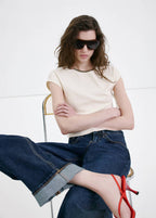 T-Shirt En Coton Avec Liseré Contrasté