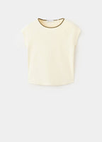 T-Shirt En Coton Avec Liseré Contrasté