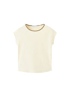 T-Shirt En Coton Avec Liseré Contrasté