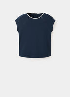 T-Shirt En Coton Avec Liseré Contrasté