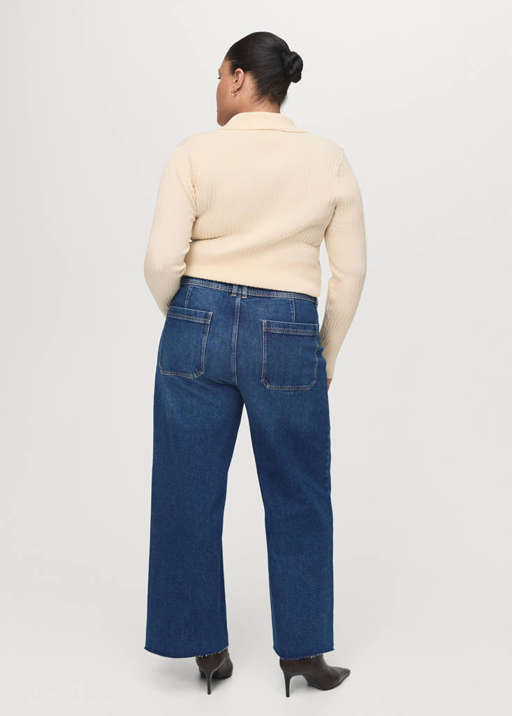 Jean Style Jupe-Culotte Catherin Taille Haute
