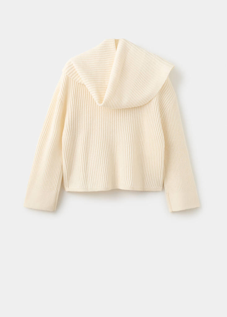 Pull En Maille Côtelée Avec Foulard Décoratif