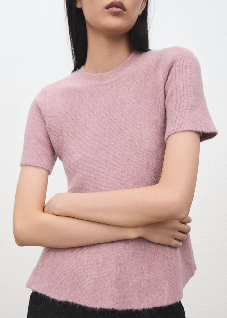 Pull Péplum À Manches Courtes