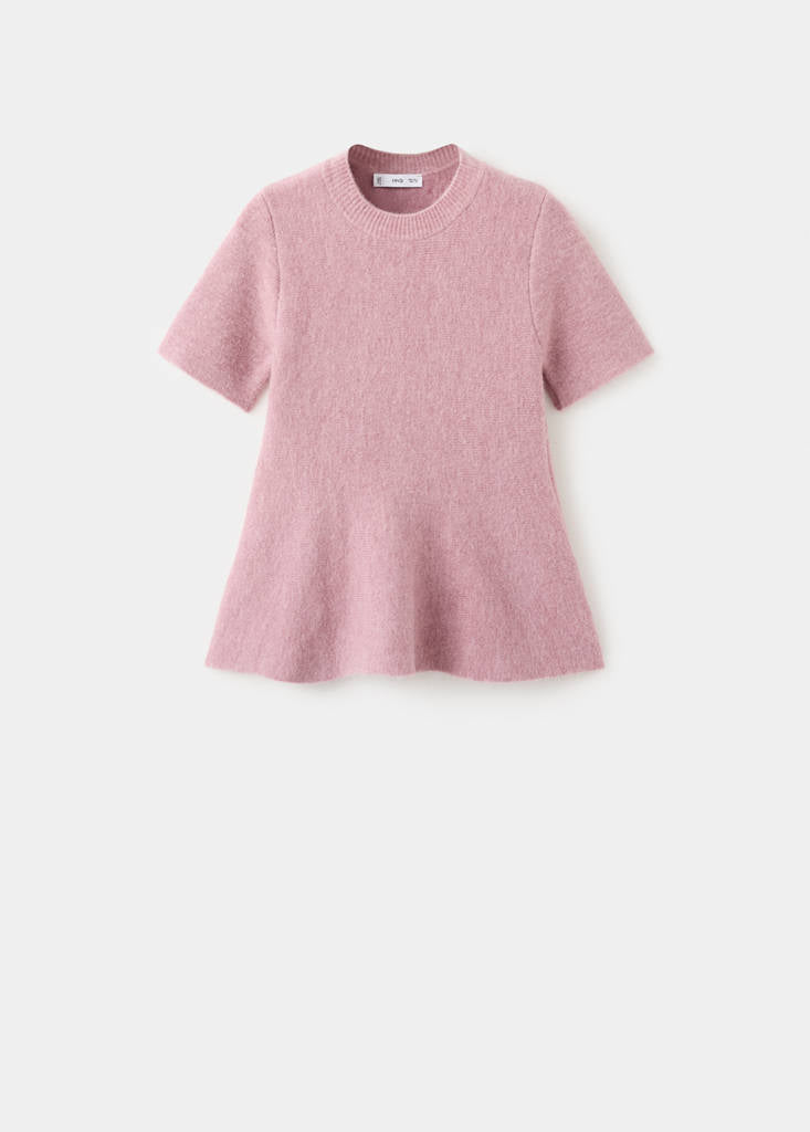 Pull Péplum À Manches Courtes