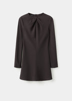 Robe Col Drapé Et Manches Longues