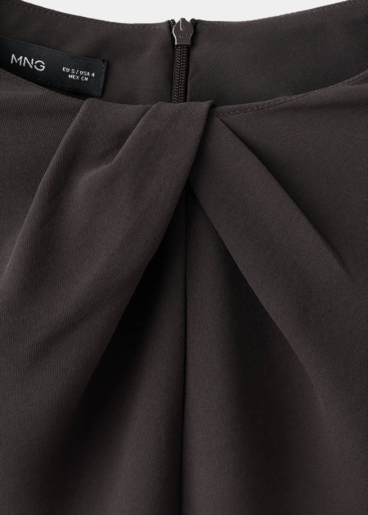 Robe Col Drapé Et Manches Longues