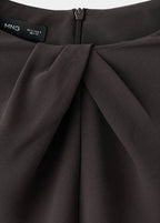 Robe Col Drapé Et Manches Longues