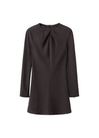 Robe Col Drapé Et Manches Longues
