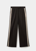 Pantalon Wide Leg À Rayures En Contraste