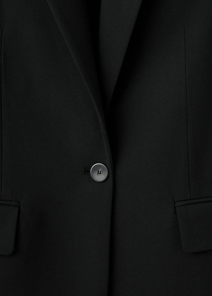 Blazer De Costume Droit Avec Poches À Rabat