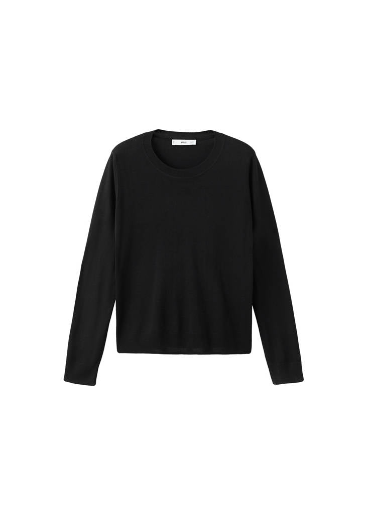 Jersey De Punto Fino Con Cuello Redondo