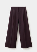 Pantalon Wide Leg À Pinces Taille Normale