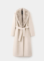 Manteau Laine Manteco Col Fausse Fourrure