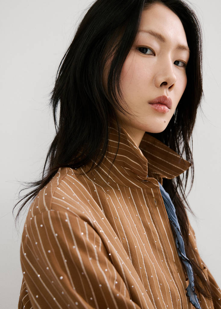 Chemise Rayée Avec Détail Strass