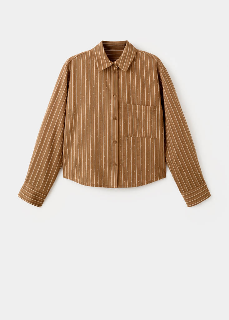 Chemise Rayée Avec Détail Strass