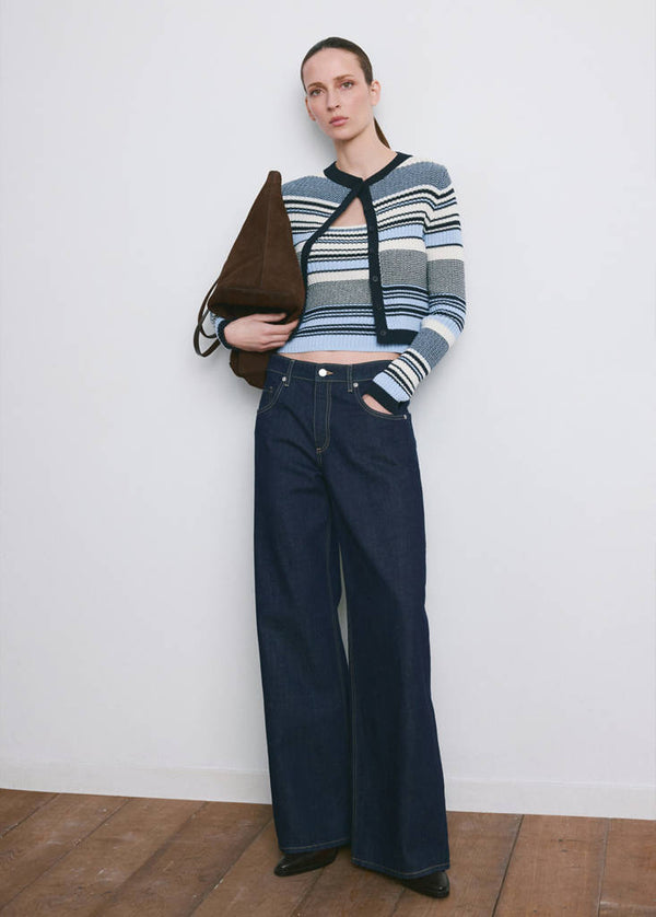 Cardigan in Maglia a Righe