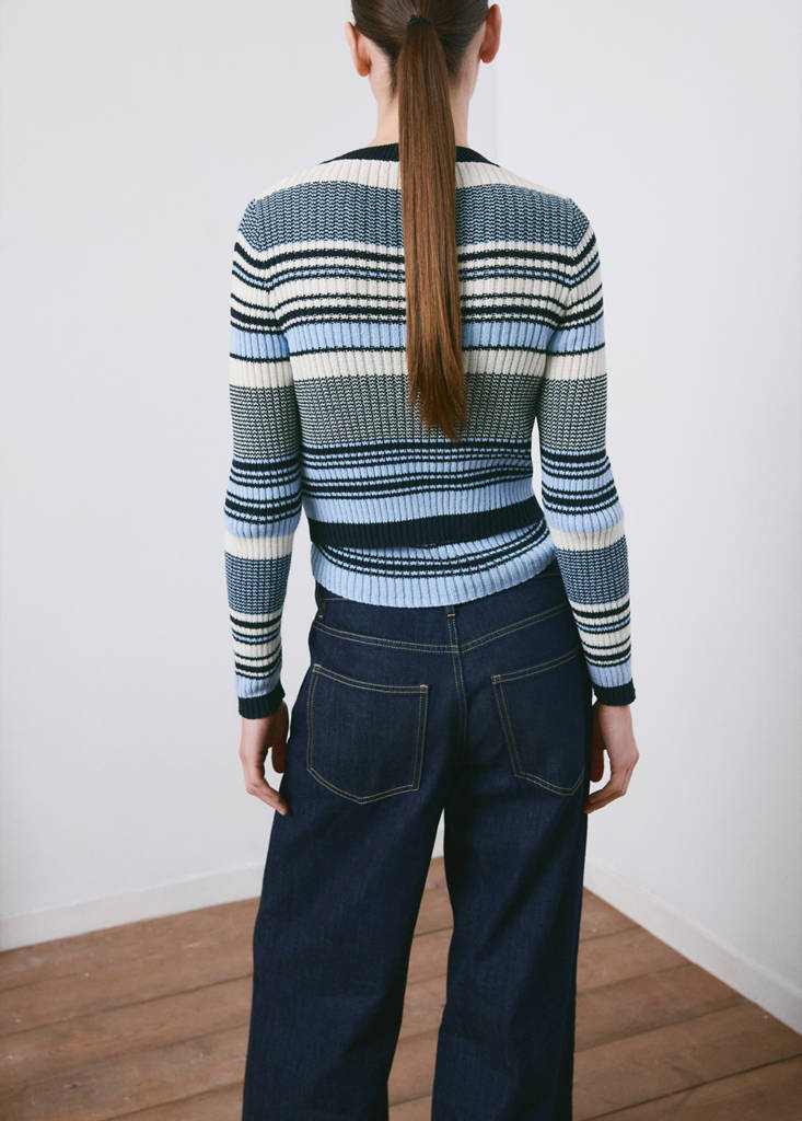 Cardigan in Maglia a Righe