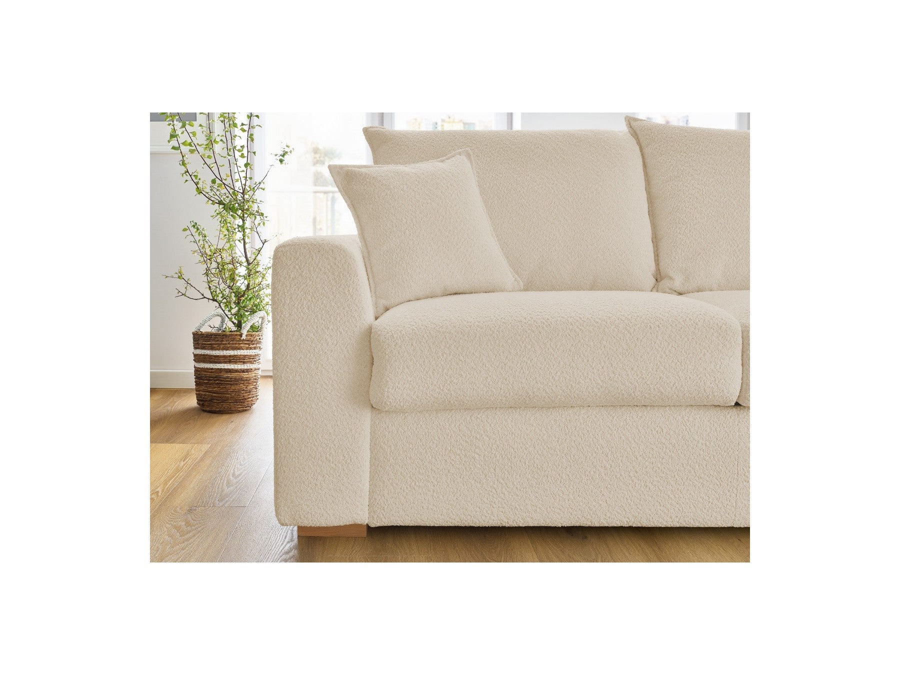 Convertible Straight Sofa Express Opening - Augustin - Bouclé Fabric - 140X200