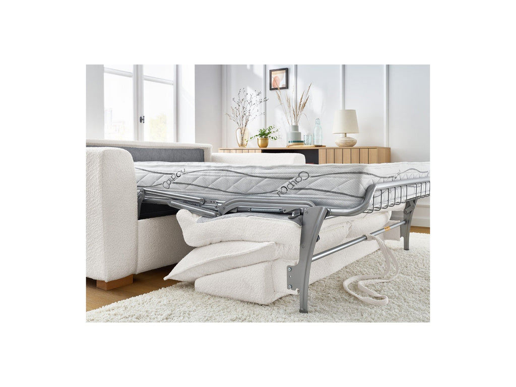 Convertible Straight Sofa Express Opening - Augustin - Bouclé Fabric - 140X200