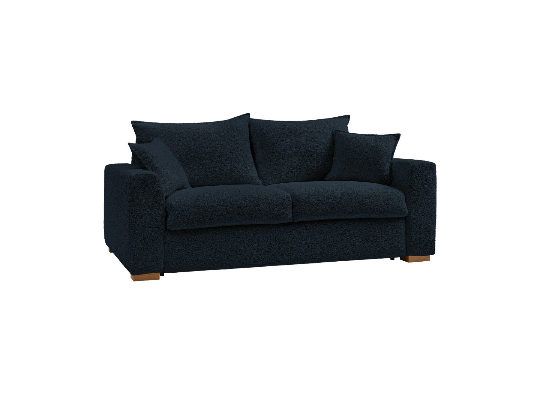 Straight Convertible Sofa with Express Opening - Augustin - Bouclé Fabric - 160X200
