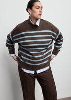 Pull Rayé Oversize Col Roulé