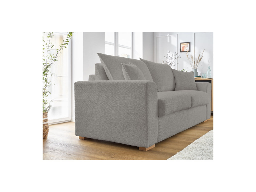 Straight Convertible Sofa with Express Opening - Augustin - Bouclé Fabric - 160X200