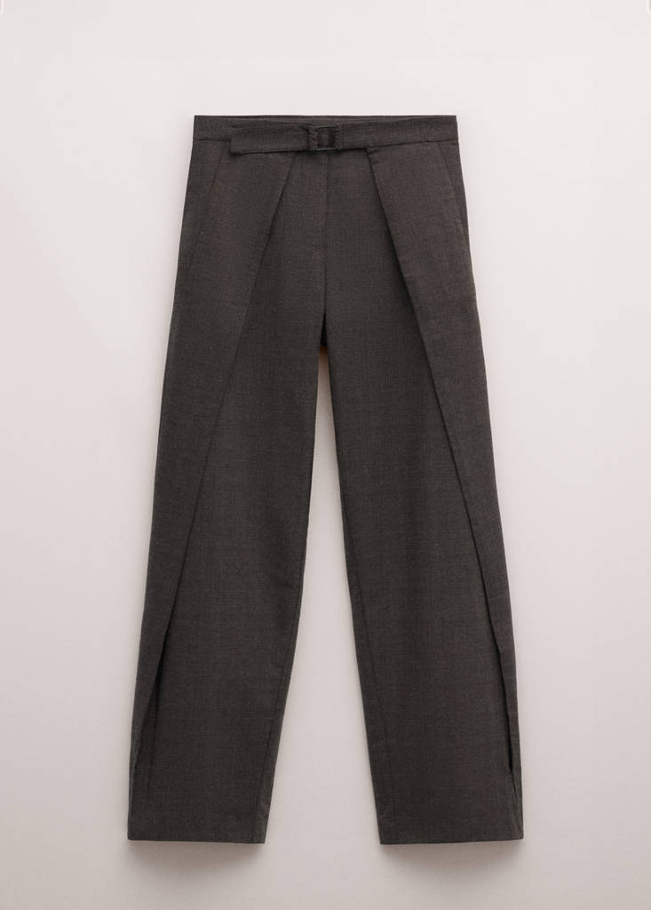 Pantalon Plissé Avec Ceinture