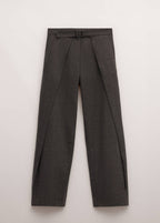 Pantalon Plissé Avec Ceinture