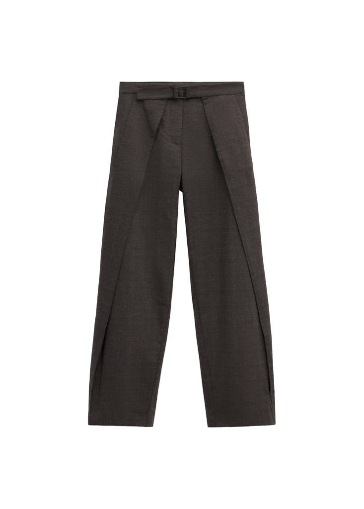 Pantalon Plissé Avec Ceinture