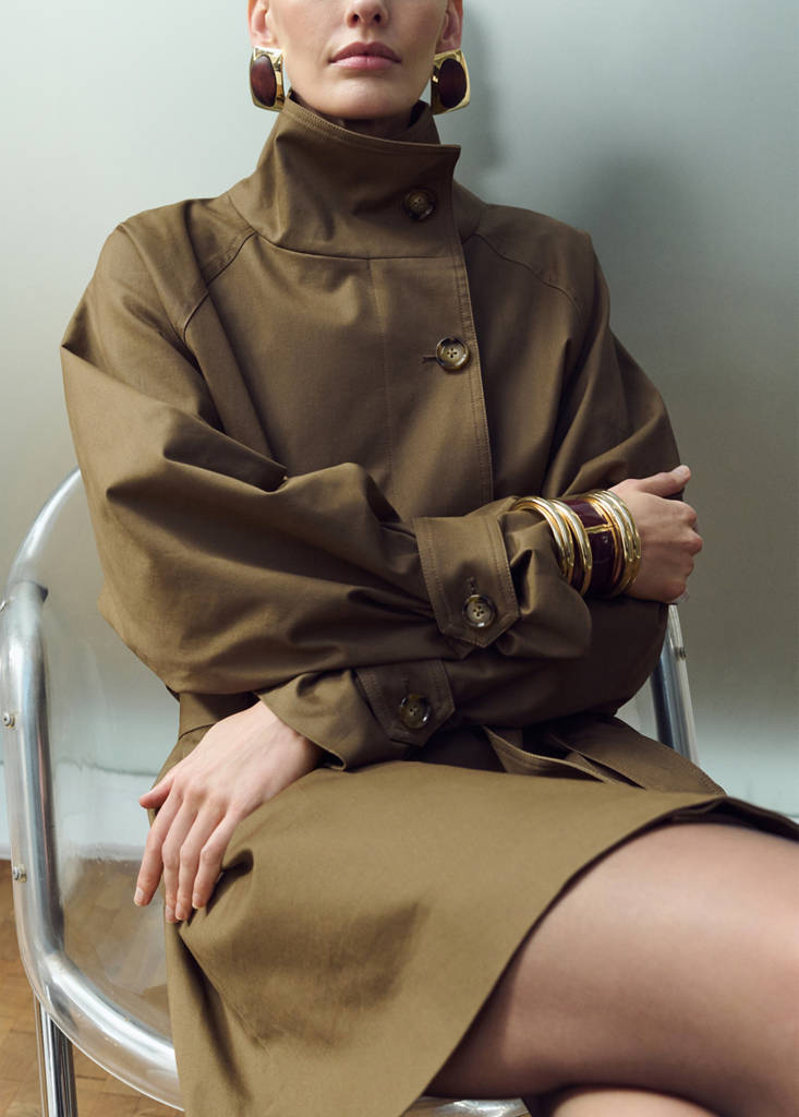 Trench Avec Col Cheminée Et Ceinture