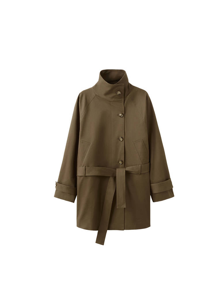 Trench Avec Col Cheminée Et Ceinture