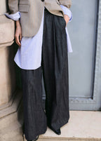 Pantalon Denim Large Avec Passants