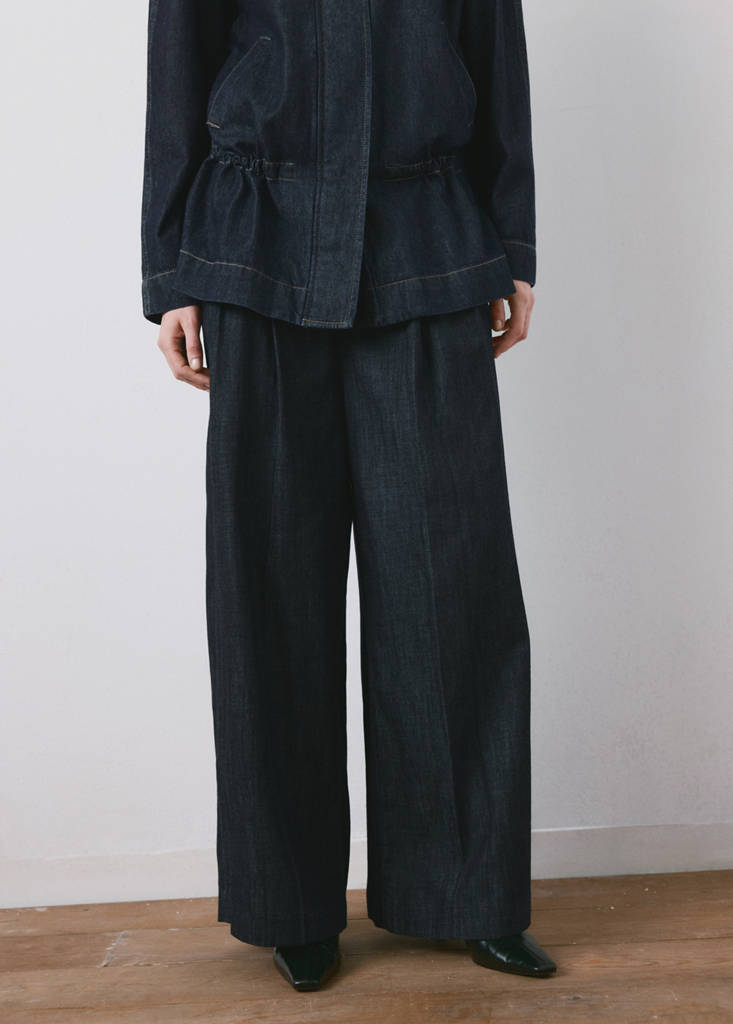 Pantalon Denim Large Avec Passants