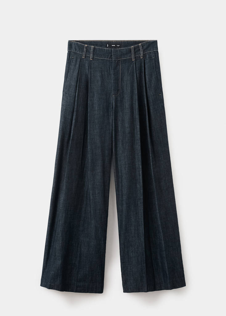 Pantalon Denim Large Avec Passants