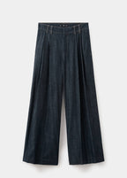 Pantalon Denim Large Avec Passants
