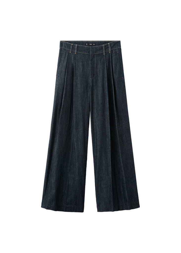 Pantalon Denim Large Avec Passants