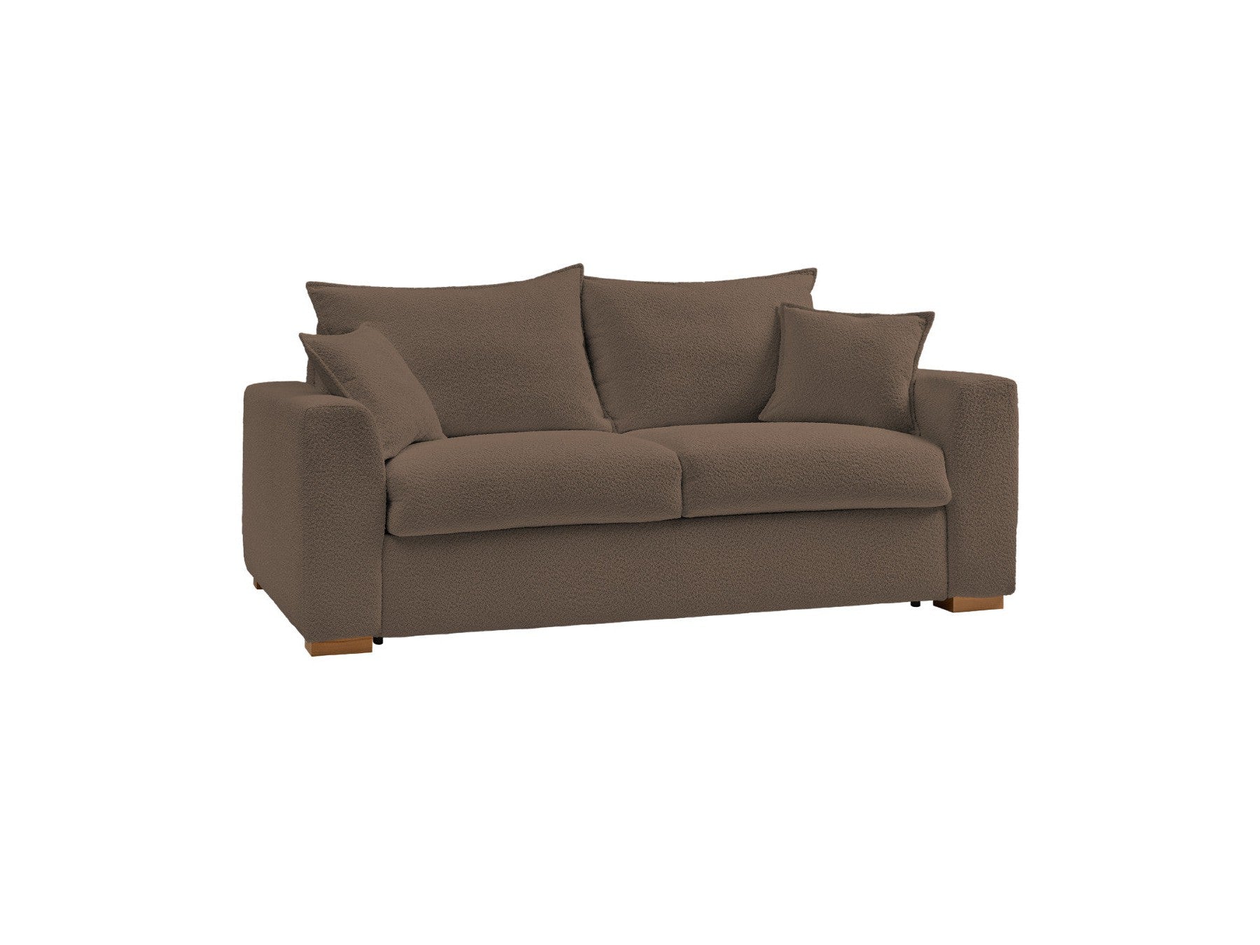 Straight Convertible Sofa with Express Opening - Augustin - Bouclé Fabric - 160X200
