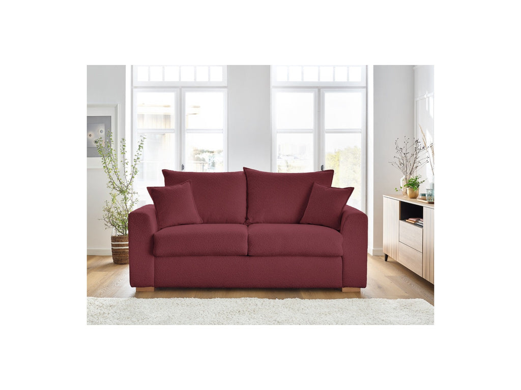 Straight Convertible Sofa with Express Opening - Augustin - Bouclé Fabric - 160X200