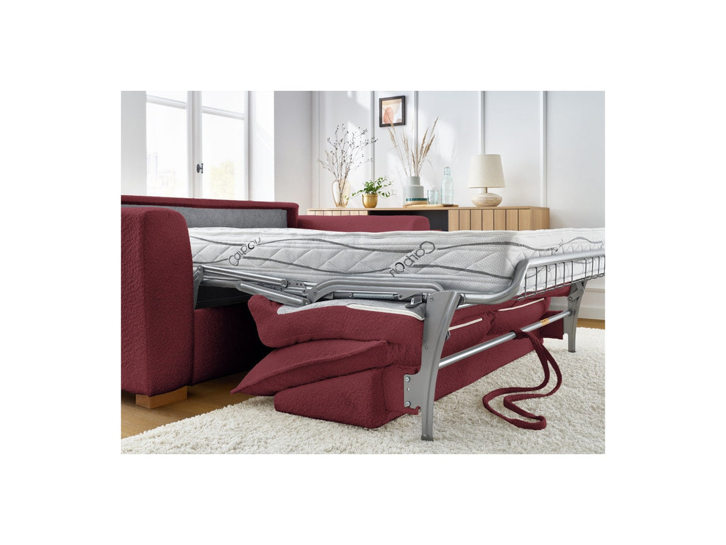 Convertible Straight Sofa Express Opening - Augustin - Bouclé Fabric - 140X200