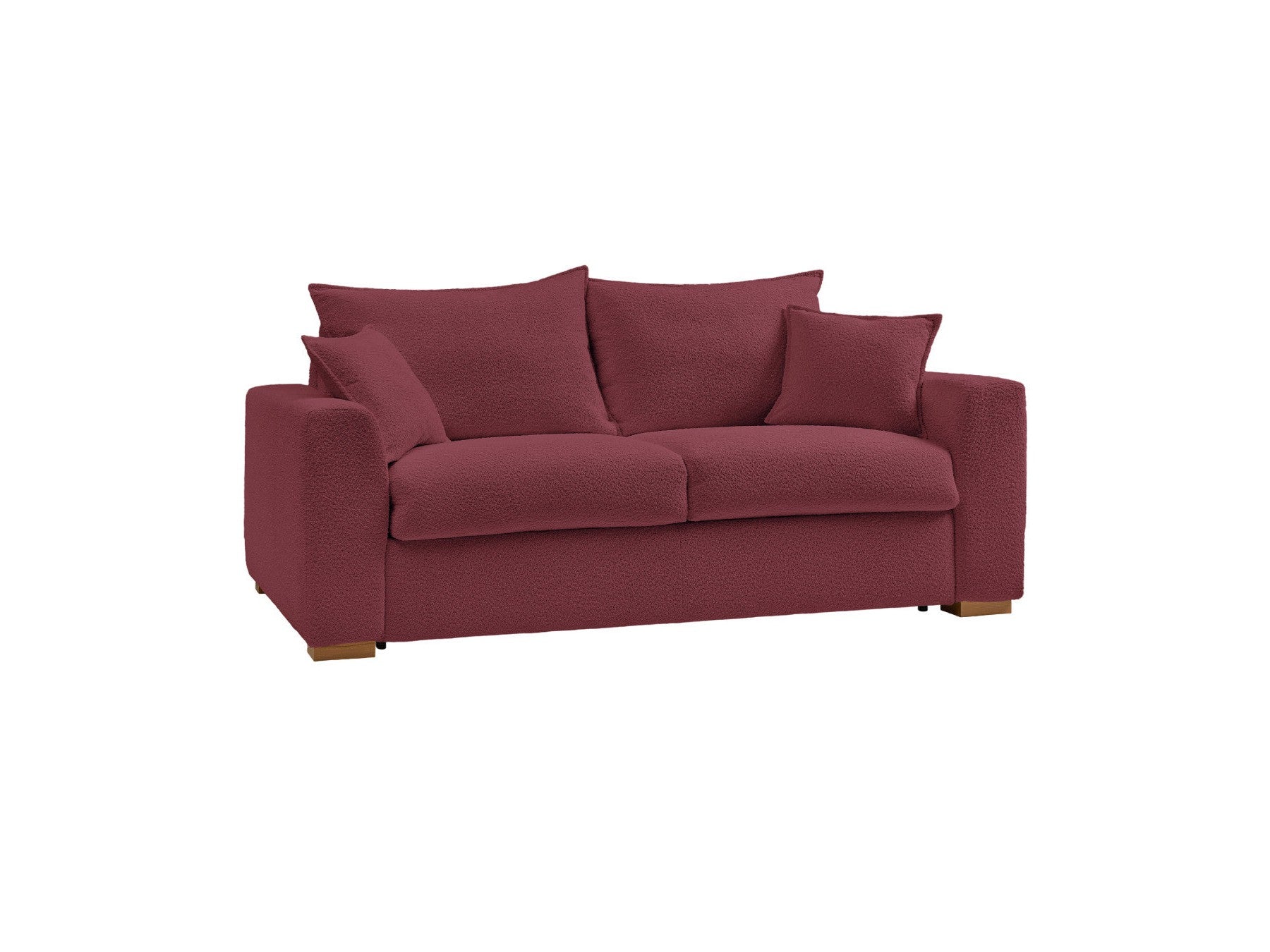 Straight Convertible Sofa with Express Opening - Augustin - Bouclé Fabric - 160X200