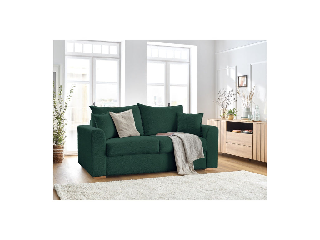 Straight Convertible Sofa with Express Opening - Augustin - Bouclé Fabric - 160X200
